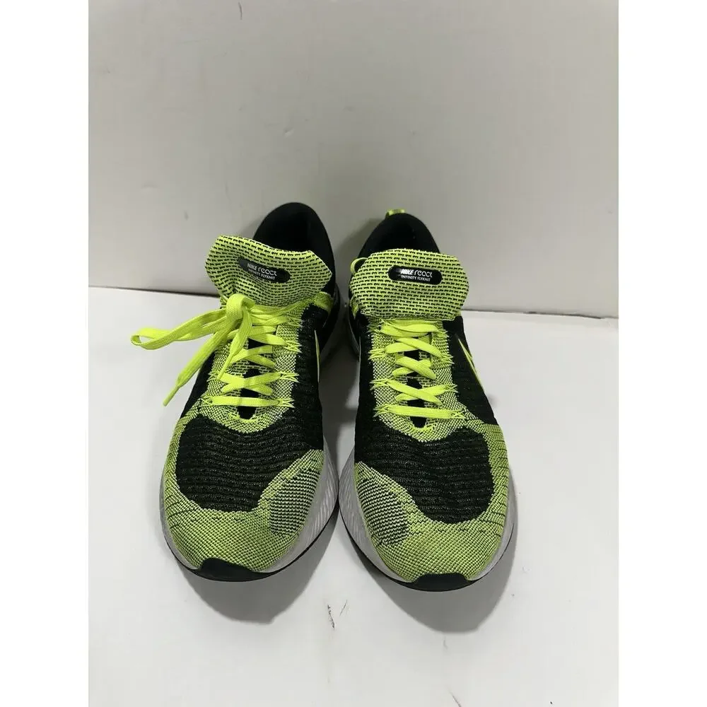 Nike Mens React Infinity Run Flyknit 2 Volt Black Running Shoes CT2357-700 Sz 14
